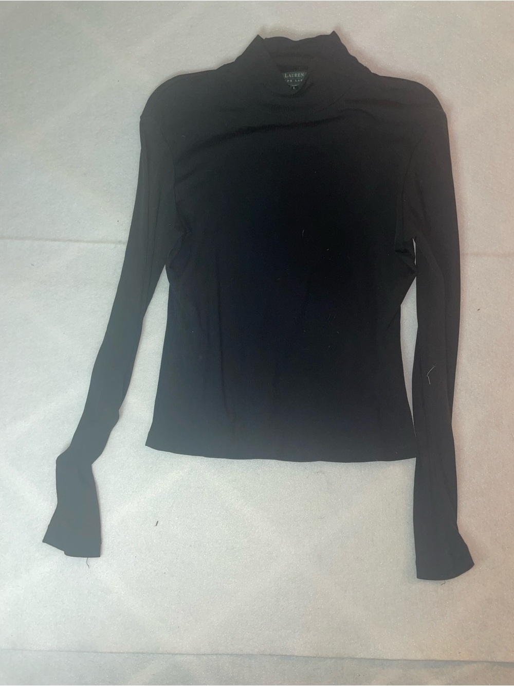 Ralph Lauren Black Long-Sleeve Mock Neck Top large L